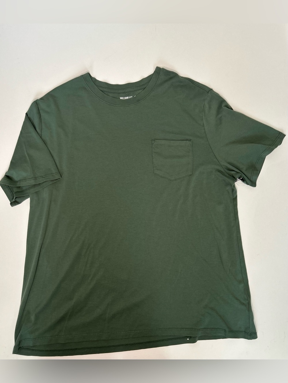 William Rast Men 2XL Pima Cotton Vintage Wash Pocket Tee Green Crewneck